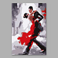 Oil Painting Hand Painted People Modern Stretched Canvas With Stretched Frame