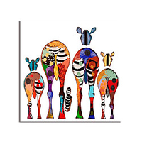 Oil Painting Hand Painted Square Abstract Animals Modern Stretched Canvas miniinthebox