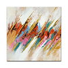 Oil Painting Hand Painted Square Abstract Floral / Botanical Modern Rolled Canvas (No Frame) miniinthebox