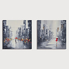 Oil Painting Hand Painted Square Abstract Modern Stretched Canvas