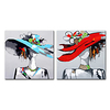 Oil Painting Hand Painted Square Abstract People Modern Rolled Canvas (No Frame) miniinthebox