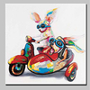 Oil Painting Hand Painted Square Animals Animals Simple Modern Stretched Canvas
