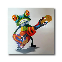 Oil Painting Hand Painted Square Animals Pop Art Modern Stretched Canvas miniinthebox
