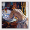 Oil Painting Hand Painted Square People Modern Stretched Canvas