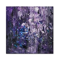 Oil Painting Hand Painted Square Still Life Floral / Botanical Modern Stretched Canvas miniinthebox