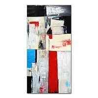 Oil Painting Hand Painted Vertical Abstract Contemporary Modern Rolled Canvas (No Frame) miniinthebox