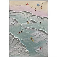 Oil Painting Hand Painted Vertical Abstract Landscape Vintage Modern Rolled Canvas (No Frame) miniinthebox