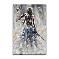 Oil Painting Hand Painted Vertical Abstract People Modern Rolled Canvas (No Frame) miniinthebox