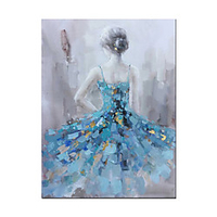 Oil Painting Hand Painted Vertical Abstract People Modern Rolled Canvas (No Frame) miniinthebox