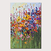 Oil Painting Hand Painted Vertical Floral / Botanical Abstract Landscape Modern Stretched Canvas