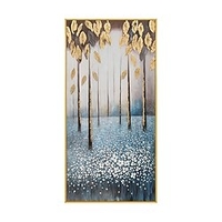 Oil Painting Hand Painted Vertical Floral / Botanical Modern Rolled Canvas (No Frame) miniinthebox