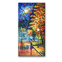 Oil Painting Handmade Hand Painted Wall Art Abstract Knife Night Street Landscape Home Decoration Decor Rolled Canvas No Frame Unstretched miniinthebox