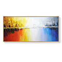 Oil Painting Handmade Hand Painted Wall Art Abstract Modern Colorful City Building Landscape Home Decoration Decor Rolled Canvas No Frame Unstretched miniinthebox