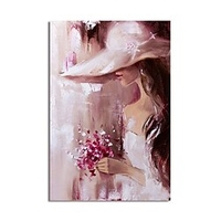 Oil Painting Handmade Hand Painted Wall Art Abstract People by Knife Canvas Painting Home Decoration Decor Stretched Frame Ready to Hang miniinthebox