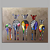 Oil Painting Handmade Hand Painted Wall Art Home Decoration Décor Living Room Bedroom Animal Colorful Zebra Rolled Canvas