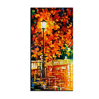 Oil Painting Handmade Hand Painted Wall Art Modern Abstract Autumn Night Landscape Home Decoration Decor Rolled Canvas No Frame Unstretched miniinthebox
