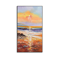Oil Painting Handmade Hand Painted Wall Art Modern Abstract Beach Scenery Extra Large Home Decoration Decor Rolled Canvas No Frame Unstretched miniinthebox