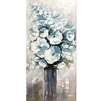 Oil Painting Handmade Hand Painted Wall Art Modern Abstract Blue Flowers Home Decoration Decor Rolled Canvas No Frame Unstretched miniinthebox