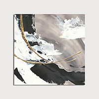Oil Painting Paint Handmade Abstract Canvas Art White-back Gold Foil Modern Art with Stretcher Ready to Hang With Stretched Frame