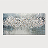 Oil Painting Paint Handmade Abstract White Flowers Canvas Art Modern Art with Stretcher Ready to Hang With Stretched Frame