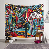 Oil Painting Style Wall Tapestry Art Deco Blanket Curtain Hanging Home Bedroom Living Room Dormitory Decoration Polyester Abstract Graffiti