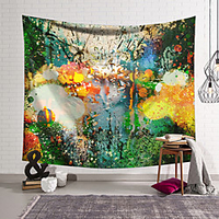 Oil Painting Style Wall Tapestry Art Deco Blanket Curtain Hanging Home Bedroom Living Room Dormitory Decoration Polyester Abstract Graffiti