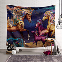 Oil Painting Style Wall Tapestry Art Decor Blanket Curtain Hanging Home Bedroom Living Room Decoration Polyester Horse miniinthebox