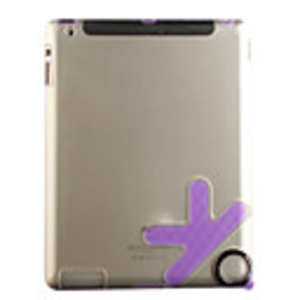 OK Finger Ring Hook Design Hard Plastic Shell Case for Apple iPad 2 2nd Gen (clear-purple)
