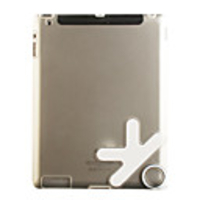 OK Finger Ring Hook Design Hard Plastic Shell Case for Apple iPad 2 2nd Gen (clear-white)