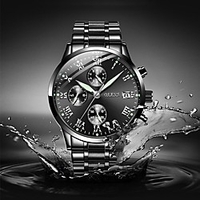 OLEVS Quartz Watch Steel Band Watches for Men Analog Quartz Casual Waterproof Calendar / date / day Chronograph Alloy Stainless Steel / Noctilucent / Large Dial miniinthebox