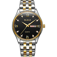 OLEVS Quartz Watch Steel Band Watches for Men Analog Quartz Stylish Waterproof Calendar / date / day Large Dial Alloy Stainless Steel miniinthebox