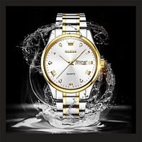 OLEVS Quartz Watch Steel Band Watches for Men Analog Quartz Stylish Waterproof Calendar / date / day Noctilucent Alloy Stainless Steel / Large Dial miniinthebox