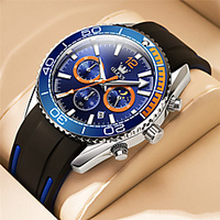 OLEVS Quartz Watches for Men Analog Quartz Three-eye Six-needle Modern Style Waterproof Calendar / date / day Chronograph Alloy Silicone Fashion miniinthebox