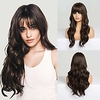 Ombre Ash Brown Wig with Bangs Long Wavy Wigs for Women Ombre Light Ash Brown Wig with Bangs Synthetic Wigs Long Natural Wave Heat Resistant Hair Wigs for Daily Party Cosplay miniinthebox