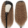 Ombre Curly Wig Honey Blonde Headband Wigs Deep Wave Synthetic None Lace Front Wigs For Black Women No Colored Headband miniinthebox