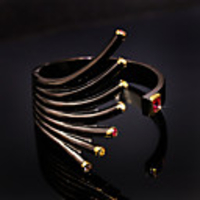 Open Cuff Ring AAA Cubic Zirconia Geometrical Black Brass Memento Mori Unique Design Gothic 1pc Adjustable / Women