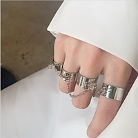 Open Cuff Ring Classic Silver Alloy Punk European Trendy 1pc 8 / Women
