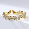 Open Cuff Ring Gold Silver Rhinestone Alloy Butterfly Trendy 1pc Adjustable / Women