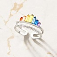 Open Cuff Ring Rose Gold Silver Alloy Rainbow Trendy Colorful 1pc Adjustable / Women