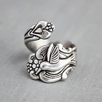 Open Cuff Ring Silver Alloy Bird Cute 1pc Adjustable / Women