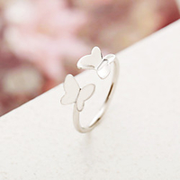 Open Cuff Ring Silver Alloy Butterfly Stylish Simple European 1pc One Size / Women
