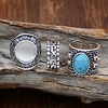 Open Cuff Ring Stone Black Blue Purple Alloy Simple Vintage Classic 3pcs One Size / Women