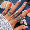 Open Cuff Ring Vintage Style Silver Alloy Leaf Flower Ladies Unusual Unique Design 4pcs Adjustable / Women