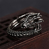 Open Ring 3D Black Copper Silver Plated Dragon Precious Unique Design Fashion Vintage 1pc Adjustable / Men