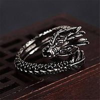 Open Ring 3D Black Copper Silver Plated Dragon Precious Unique Design Fashion Vintage 1pc Adjustable / Men