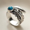 Open Ring Classic Silver Copper Silver Plated Precious Feather Vintage Fashion 1pc Adjustable / Men