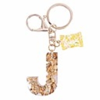 orange flower j key ring letter capital charm key chain for women girl