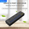 ORICO 12 Port USB3.0 Hub 12V 5A 12USB3.0 Power Adapter Charger With Switch Multi USB Splitter USB Hub for PC notebook P12-U3 miniinthebox
