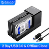 ORICO 2.5/3.5 inch 2 Bay HDD Docking Station with Offline Clone SATA to USB 3.0 Hard Drive Docking Station for 2.5/3.5 inch Hard Drive Case miniinthebox