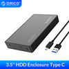 ORICO 3.5 inch HDD Case Type C SATA to USB3.0 External Hard Drive Enclosure for 2.5/3.5inch SSD Disk HDD Box Case Support UASP 18TB miniinthebox